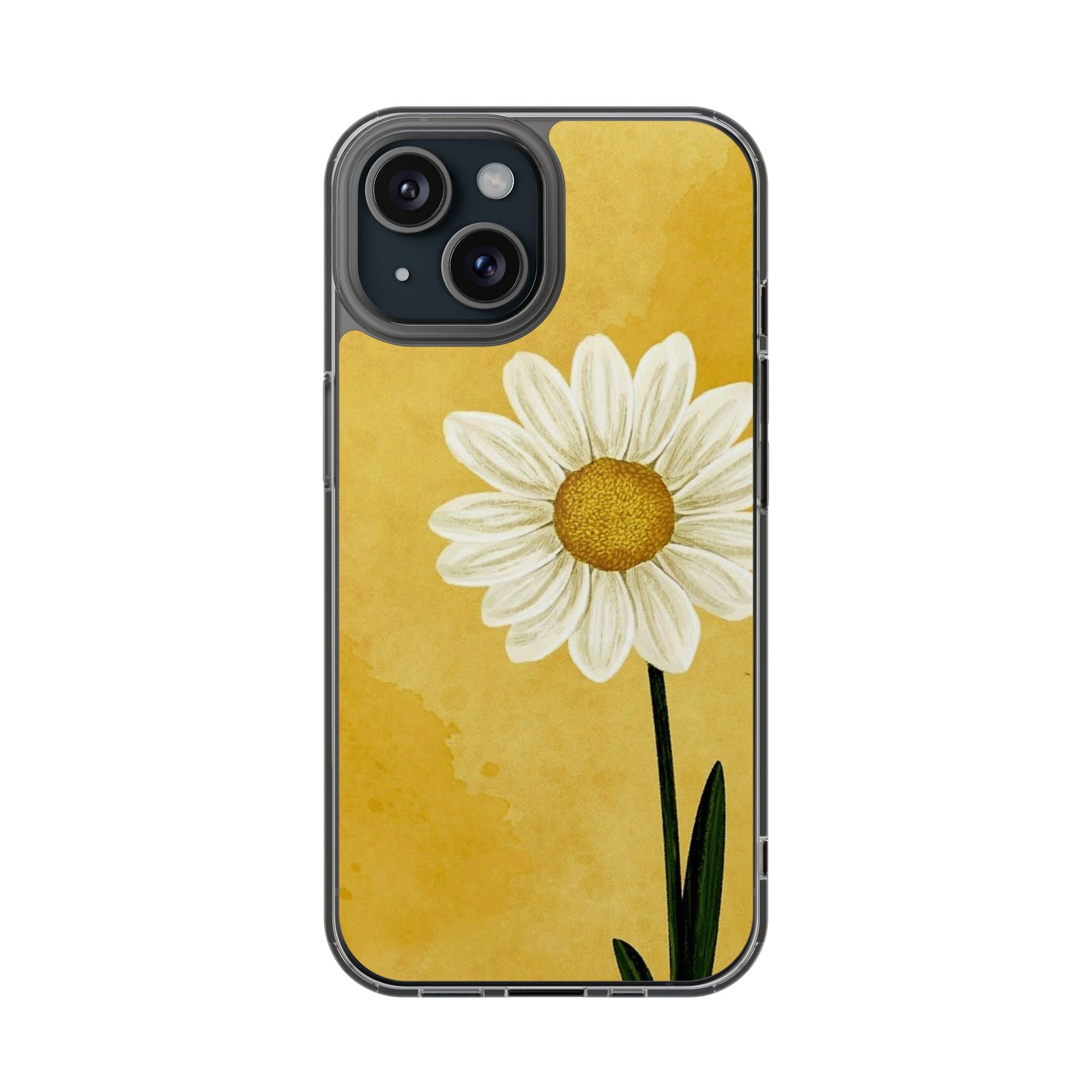 White Daisy on yellow Phone Case