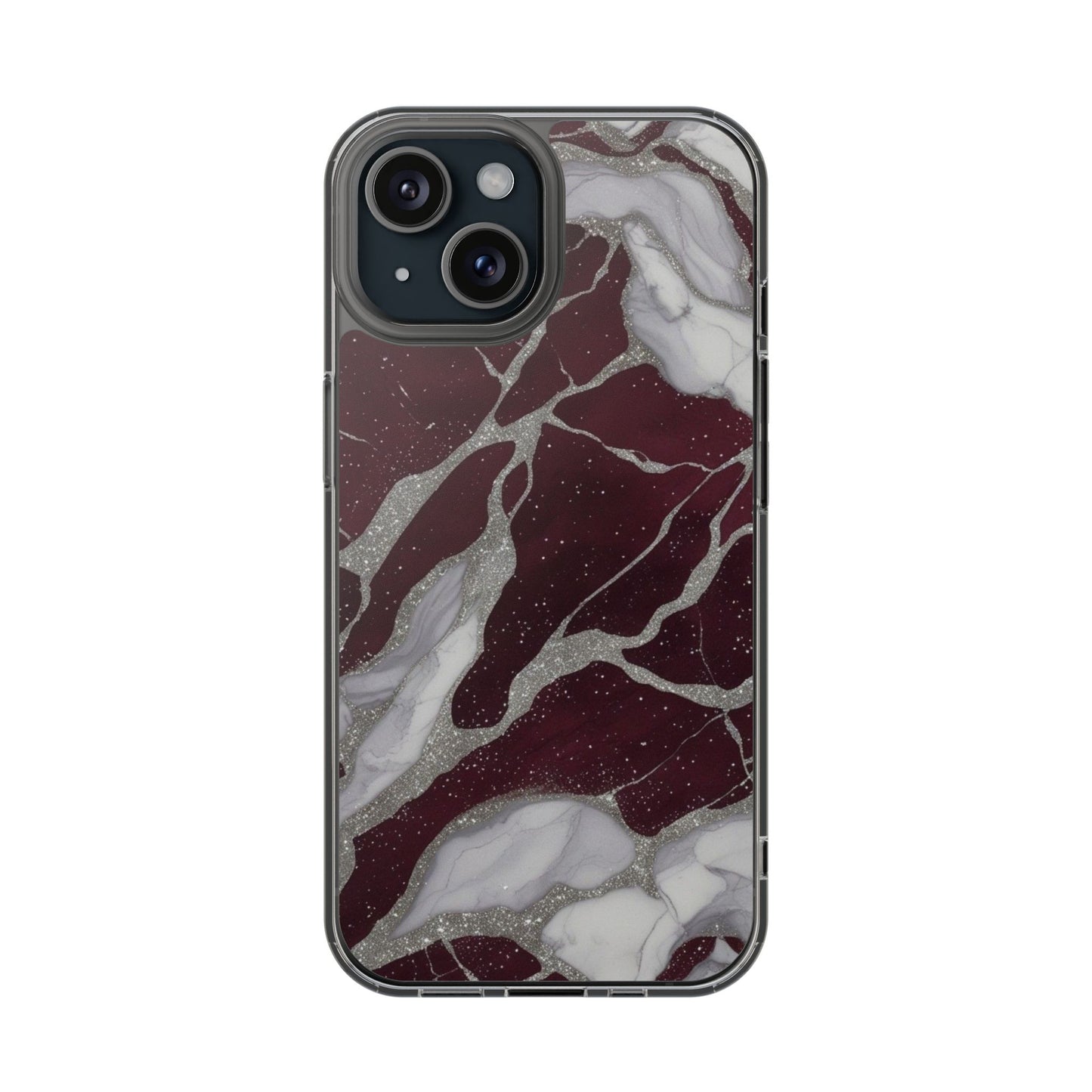 Maroon & White Marble Phone Case