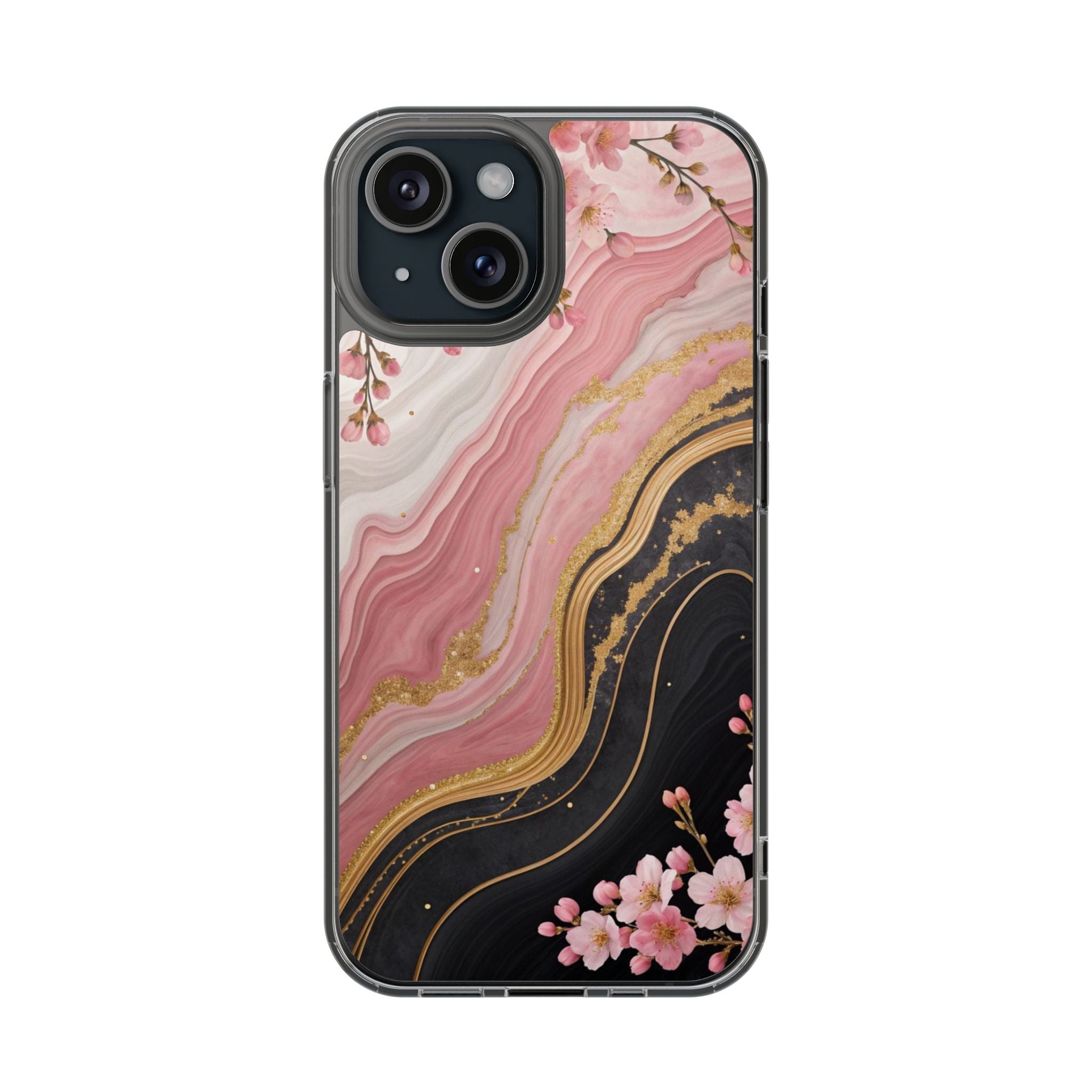 Marbel With Floral Phone Case