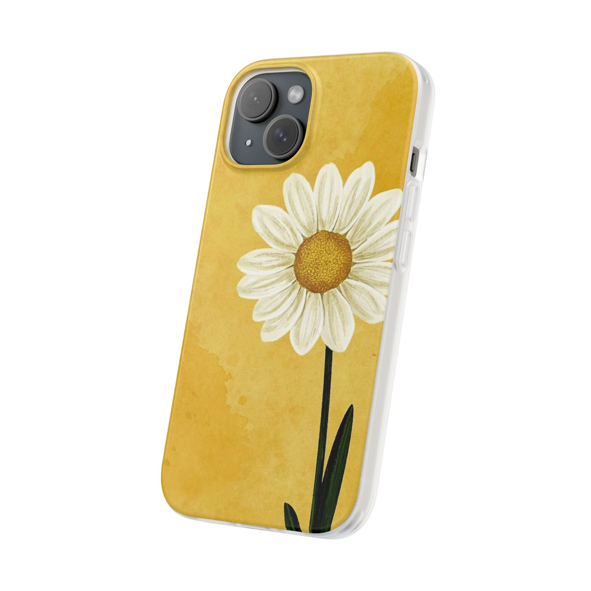 White Daisy on yellow Phone Case