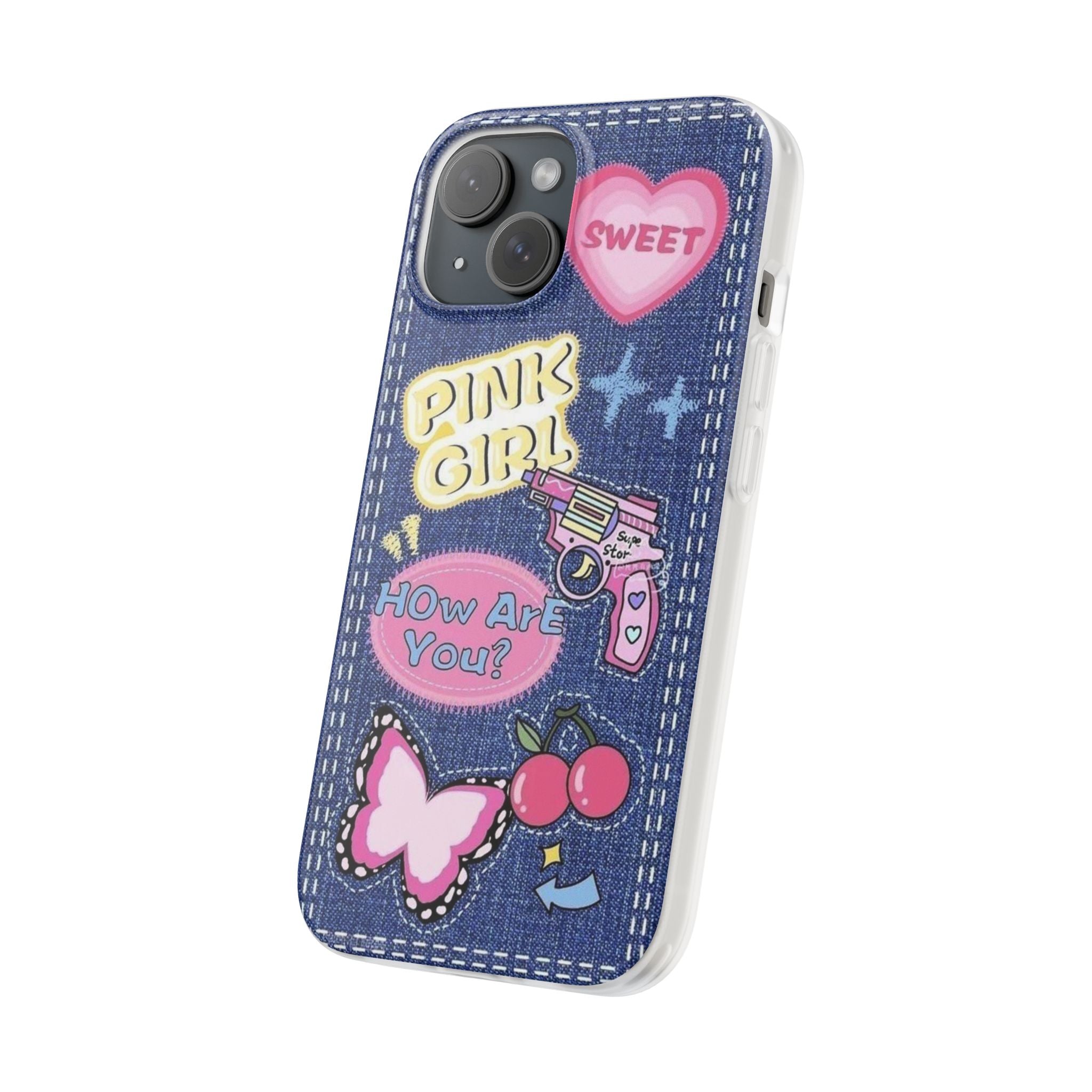 Denim Pink Girl Phone Case