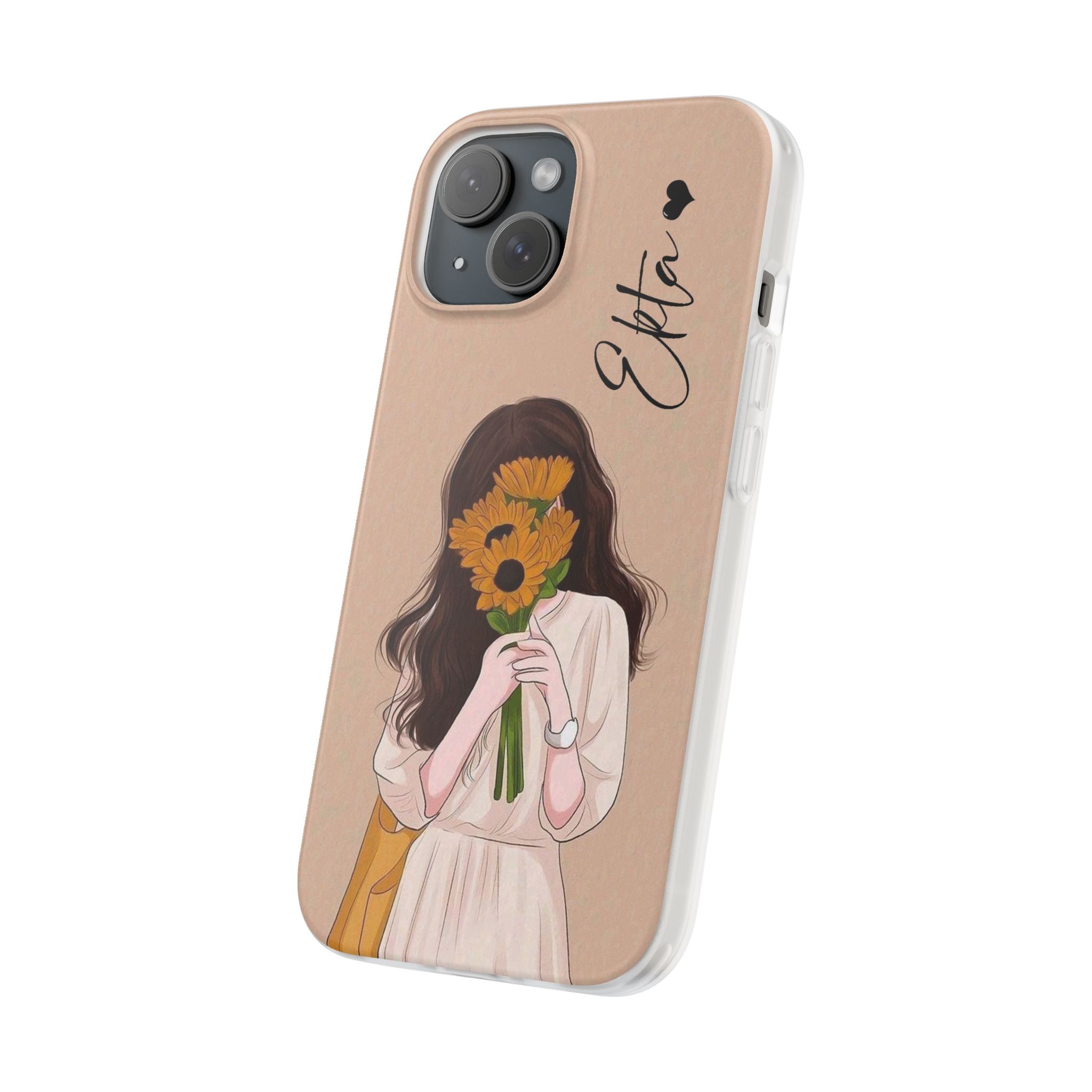 Girl With Sunflower  Phone Case
