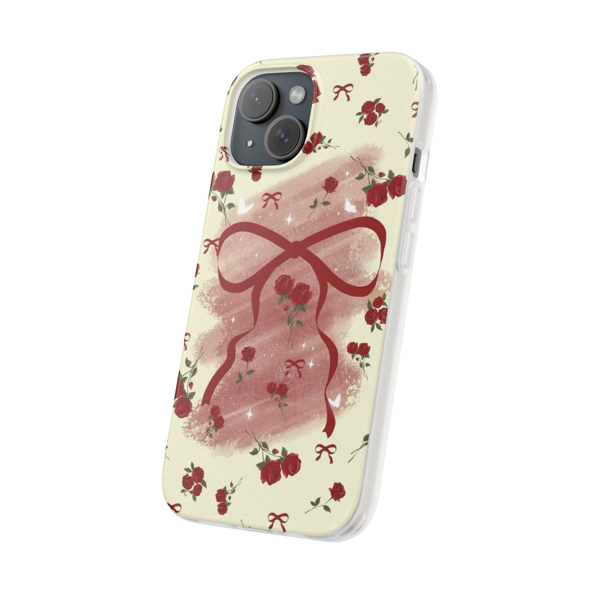 Red Bow With Roses Phone Case