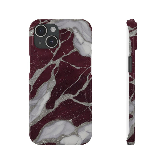 Maroon & White Marble Phone Case