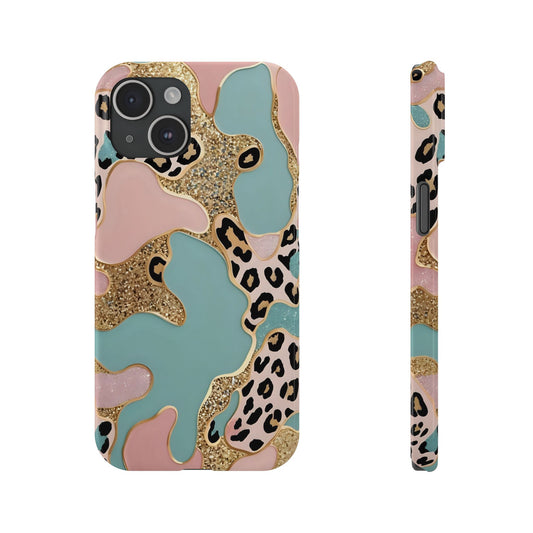 Tiger Print Marble Phone Case