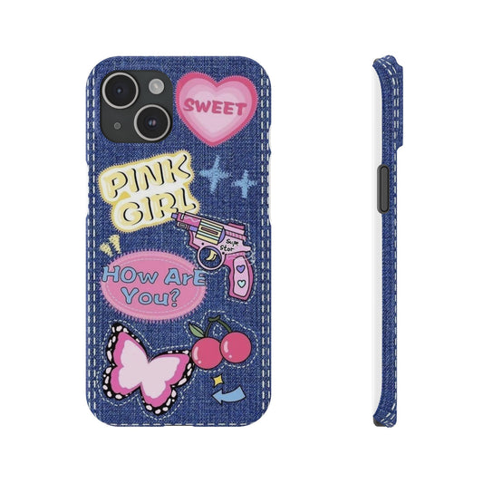Denim Pink Girl  Phone Case