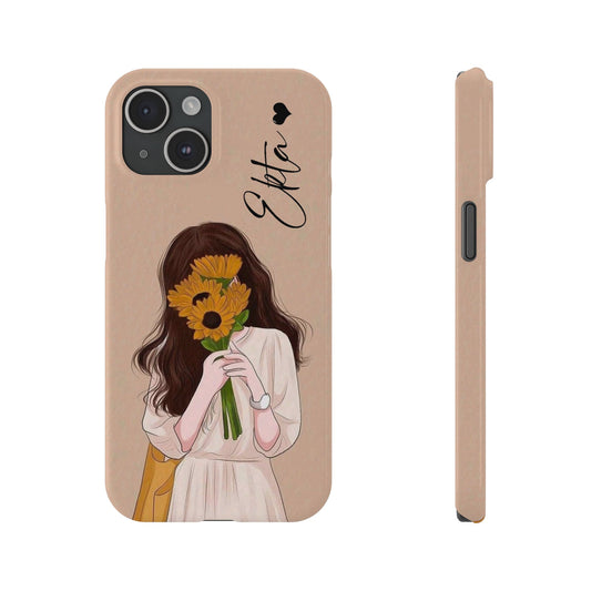 Girl With Sunflower  Phone Case