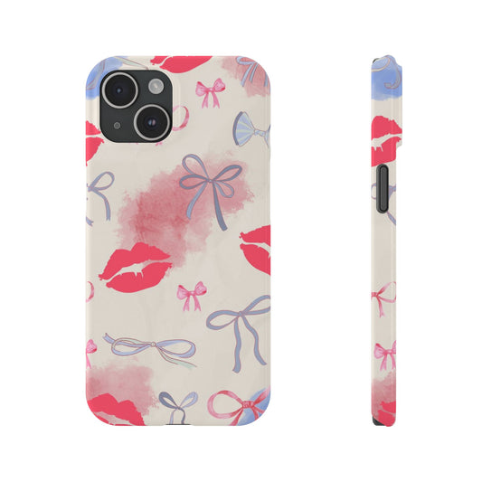 Bow With Pink Lips Phone Case