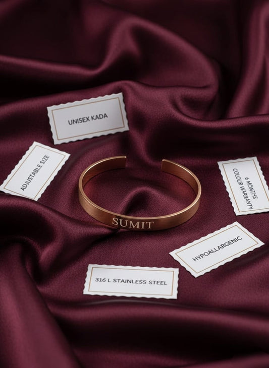 Unisex Rose Gold Premium Personalised Kada