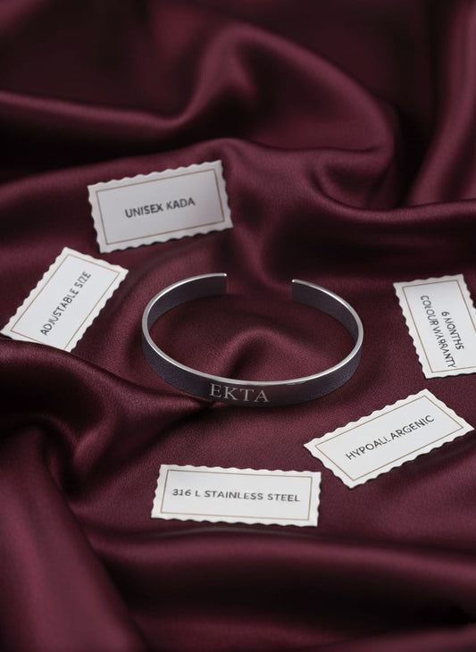 Unisex Silver Premium Personalised Kada