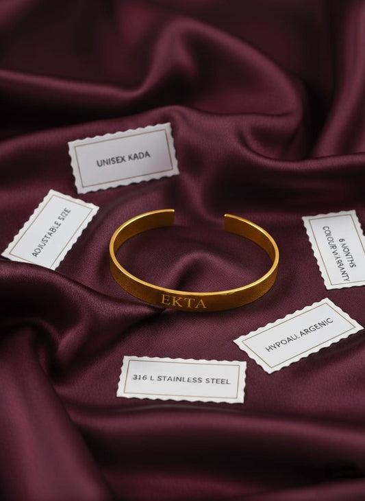 Unisex Gold Premium Personalised Kada